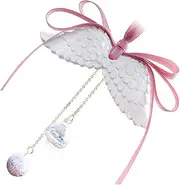 PLAFOPE Angel Wing Car Rear View Mirror Pendant Fragrance Diffuser Elegant Car Decoration Accessory with Essential Oil Box Compact Design for Stylish Interior Decor