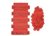 1-100 Cattle Number Ear Tag 6x7cm Set - Medium Red Sheep Livestock Label