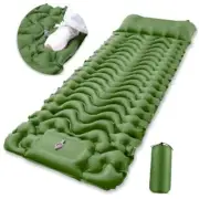 Sleeping Pad for Camping - Ultralight Inflatable Sleeping Mat with Pillow Green
