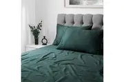 Sheraton Single 1000 TC Cotton Rich Soft Fitted Flat Bed Sheet Set Teal
