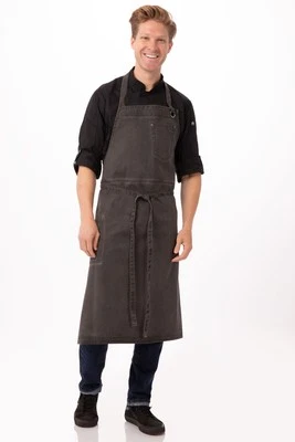 Chefworks Dorset Chefs Bib Apron Pewter Urban Contemporary Barista Bar