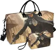 [ZRYSMY] Westen Cowboy Hat Duffel Bag for Traveling, Travel Bag Gym Bag, with Multiple Interior Pockets Shoulder Weekender Bag for Women Men with Toiletry Bag 20.5L x 1.9W x 13.8H, Multi-Colored, one