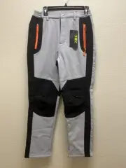 TBMPOY Men small Snow Ski Hiking Pants Waterproof Winter Fleece Lined Pants Gray
