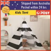Teepee Tent Kids Cotton Canvas Pretend Play House Boy Girls Wigwam Gift AU NEW