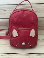 Betsey Johnson Kitsch Pink French Bulldog Puppy Mini Backpack NWT