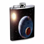 Solar Planet Space Em1 Flask 8oz Stainless Steel Hip Drinking Whiskey