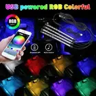 RGB LED Car Interior Accessories Floor Decorative Strip Atmosphere Lamp Light J