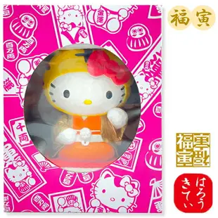 耀您館★日本限定ASUNARO凱蒂貓Hello Kitty招財貓存錢筒26842(木雕感)福寅虎年貯金箱大貓撲滿適生日禮物交換禮物