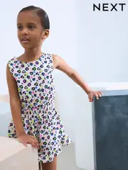 Bright Leopard Print Bow Detail Playsuit (3-16yrs) (AJ4699) | $26 - $37