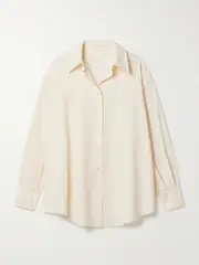 [The Row] The Row - Andra Oversized Silk Shirt - Off-white - small small Off-white
