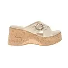 Chinese Laundry Loulou Platform Wedge Womens Off White Casual Sandals BLFS04F1S