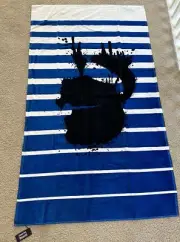 NWT 100% AUTHENTIC VILEBREQUIN EXTRA LARGE COTTON BEACH TOWEL - BLUE