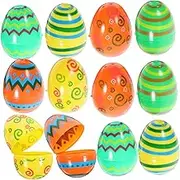 TOBBOMEY 12pcs Egg Egg Shaped Ornament Fillable Egg Shape Ball Fillable Eggs present Boxes Party Supply Ornament Party Favor