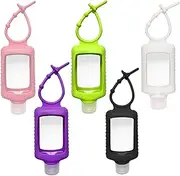 5Pack Hand Sanitizer Travel Size Holder, Travel Keychain Bottles Sanitizer Holder Refillable Squeeze Containers for Kids and Adult 2oz