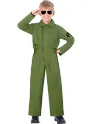 Aviator Pilot Boys Top Gun Flight Suit Costume