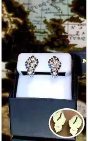 Solid 925 Italy made Silver Men's Real solid Nugget 8mm Earrings tested quality