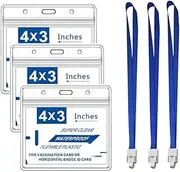 Genetic Los Angeles Vaccine Card Protector-covid Card Protector 4x3 Inch Vaccine Card Holder Cover Transparent Waterproof PVC Plastic with Resealable Zip and Lanyard 3 pack