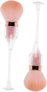 FRCOLOR 2pcs Nail Dust Brush Nail Dust Collector Nail Art Tools Acrylic Dust Brush Nail Dust Cleaner Brush Acrylic Clean Brush Manicure Clean up Brush Nail Tool Cleaner Plastic Pink