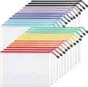 Mesh Zipper Pouch Document Bag, Plastic Zip File Folders, Letter Size/A4 Size, for Office Supplies, Travel Storage (24)
