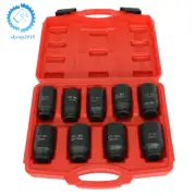 9pcs 29-38mm 1/2" Drive Metric Axle Hub Nut Socket Deep Impact Socket Tool Kit