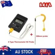 Digital Thermometer LCD Screen Reliable Useful 300mm Thermocouple Probe