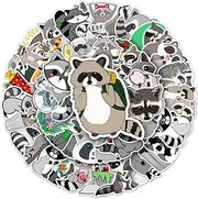 50 Packs Raccoon Stickers Water Bottles Laptop Phone Motorcycle Computer Guitar Skateboard Hydroflasks Raccoon Vinyl Sticker Waterproof Aesthetic Trendy Decals for Teens Girls Adults