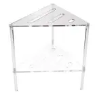 HG Acrylic Corner Shower Caddy 2 Tier Floor Standing Hollowed Corner Shelf