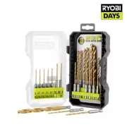 RYOBI Titanium Drill Bit Set 22-Piece 1/4" Hex Shank w/ Modular Case for Storage