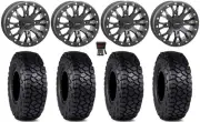 System 3 SB-4 15" Wheels Black (6+1) 32" Intersect Tires Pioneer 1000 / Talon