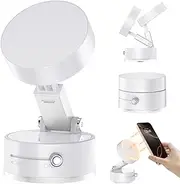 DUEDUE for Phone Holder Magnetic Suction Phone Car Mount Folding, Portable Design with Vacuum Adsorption & Rotational Adjustment Phone Holder for All Smooth Surface, Double-Sided Magnetic Mount, White