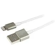 StarTech 1m Metal Lightning to USB Cable, White - USBLTM1MWH