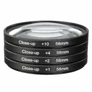 Universal 58mm Macro Close Up Filter Lens Kit +1 +2 +4 +10 for 58mm