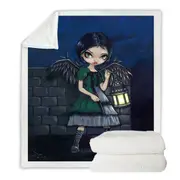 Big Eyed Beautiful Angel Lighting the Way Throw Blanket