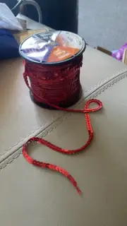 Mandala Craft 6mm Flat Sequin Strip Red Sequins on a Roll - Red Sequin Trim b...