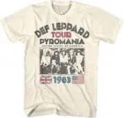 [American Classics] Def Leppard Rock Band T Shirts - 1983 USA Pyromania Tour, Crew Neck, Short Sleeve Shirt - Vintage Band T Shirt for Men, Women