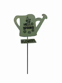 在飛比找松果購物優惠-鄉村風鐵藝水壺造型花園鐵花插戶外裝飾花瓶擺件 (8.3折)