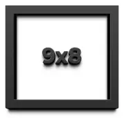 9x8 Shadow Box Frame Black | 2 Inches Deep Real Wood Contemporary Shadowbox Disp