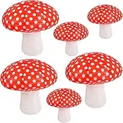 Mushroom Hanging Lanterns, 6PCS Large Mushroom Shaped Paper Lantern for Forest Jungle Wonderland Theme Birthday Party Decor Fairy Baby Shower Nursery Garden Wedding Decoration