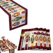 5Pcs Nutcracker Place Mats Carton Soldier Table Mats for Christmas Dining Table Party-Style 3