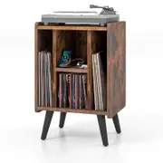 Costway Record Player Stand Rustic Brown