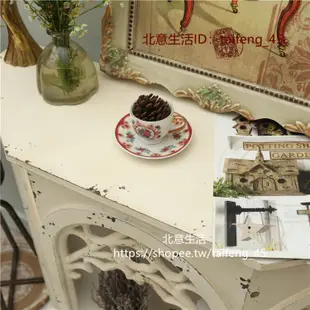 【北意生活】華夏復古實木雕花壁爐架歐式簡約民宿做舊風玄關裝飾柜
