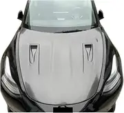 hood scoops for cars， Carbon Fiber Car Front Bonnet Engine Hood Vent Cover Compatible For Tesla Model 3 2018 2019 2020 2021 2022 2023(Carbon fiber pattern)