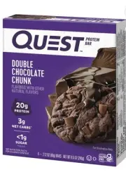 New QUEST Double Chocolate Chunk 20g Protein 4g Carbs Bar 8.5oz (1 Box)