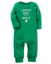 NWT Carter’s 3 Months "Luckiest Baby in the World" St. Patrick’s Day Coverall