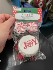 Regent 48Pc Cupcake Kit Joy Christmas Baking Cups & Toppers New!