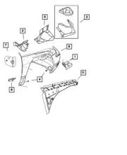 Genuine Mopar Fender Dog Leg Reinforcement To Aperture Bracket Left 5103519AA