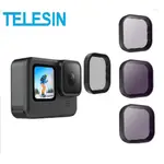 ✷TELESIN 適用於 GOPRO 9 10 11 12 ND8 16 32 CPL 套裝鋁合金金屬框架鏡頭濾鏡適用於