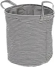 Laundry Basket, Collapsible Canvas Hamper Basket, Large Laundry Basket, Decorative Round Storage for Living Room, Nursery, 40x50cm
