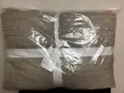 POTTERY BARN NEUTRAL BELGIAN FLAX LINEN HANDCRAFTED BASKETWEAVE QUILT F/Q NEW