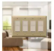 Amerelle Metallic 4 Gang Brushed Bronze Rocker Wall Plate